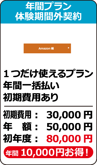 単体プラン:年額払い:体験期間外契約料金